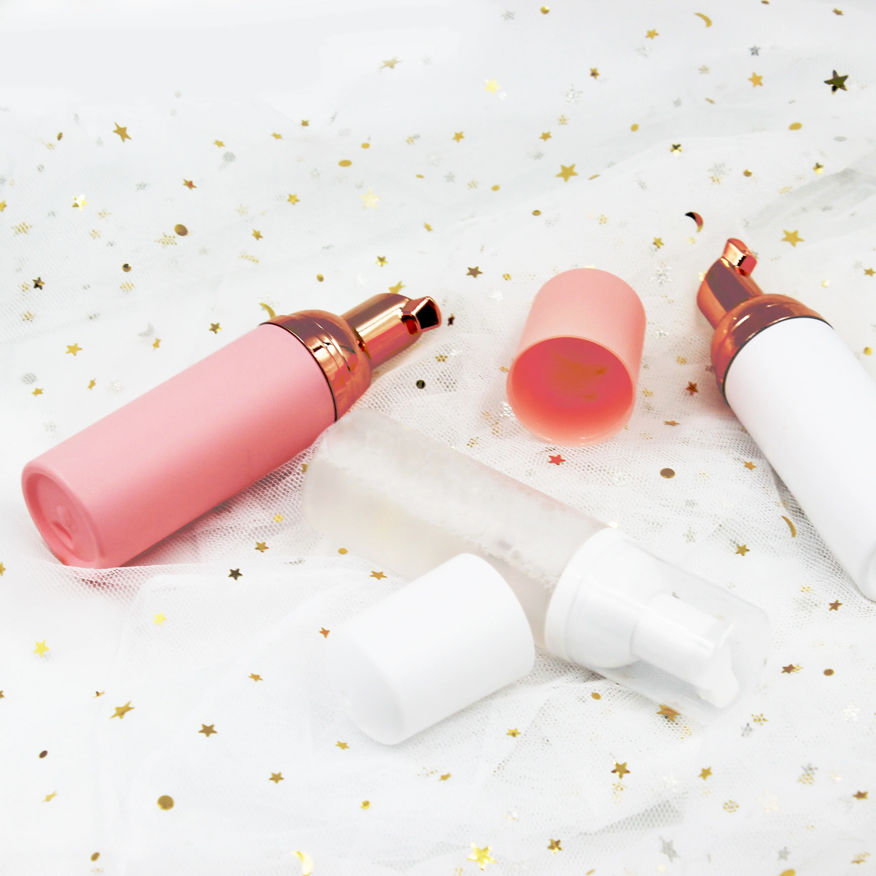 Eyelash Mousse Eyelash Extension Cleaning Mousse Gold Pump Head Mild Formula Eyelash Cleaner Bubble Privately Customized Label