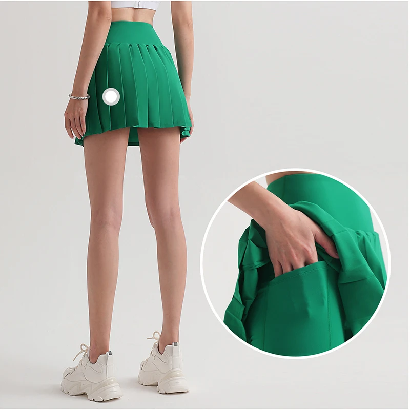 Custom New Design Womens Breathable Pleated Double Layer Gym Sports Skirt Tennis Skirts Women Shorts