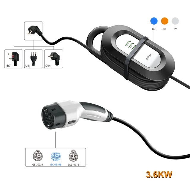 
IEC 62196-2 type 2 EV portable wire-winding AC portable charging station charger with CE certificate 