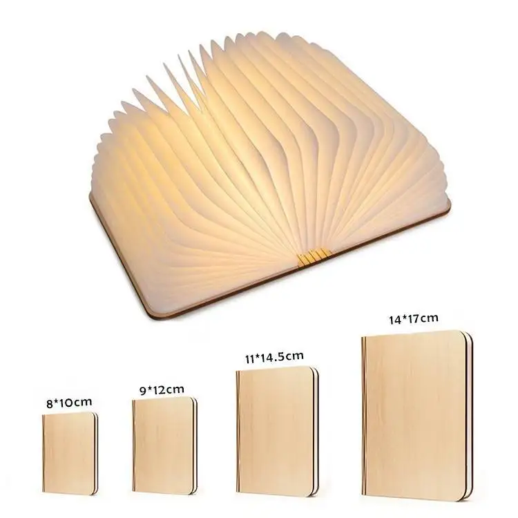  2021 Amazon Top Seller Wood Home Decor Custom Usb Portable Small Magnetic Folding Flexible Book Shaped