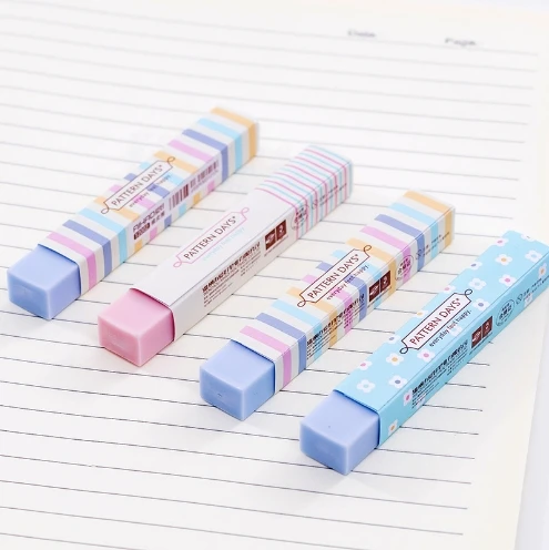 High Quality Hot Sale Multiple Candy Colors Funny Less Debris Long Two Headed Super Soft Student Eraser