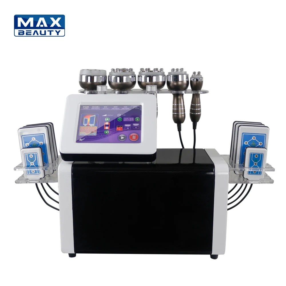  Лучший аппарат для коррекции фигуры Lipo RF вакуумный кавитационный лазер уменьшения жира 40K ультразвуковой радиочастотный похудения