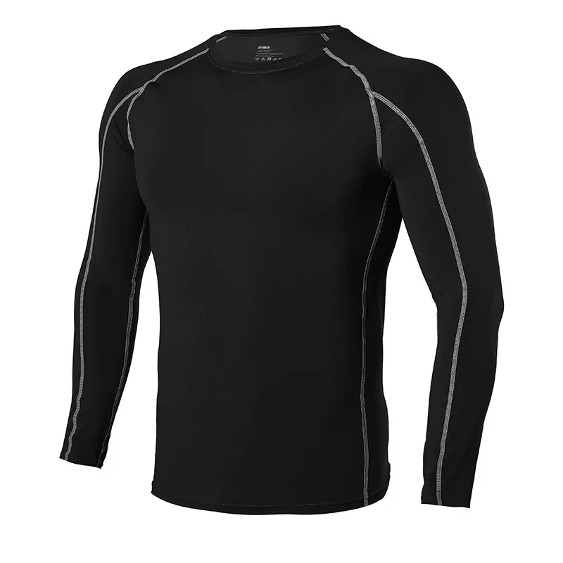 Men Long Sleeve Gym Clothing UPF 50 Sublimation Printed Custom MMA Surfing Rash Guard Compressed T-shirt