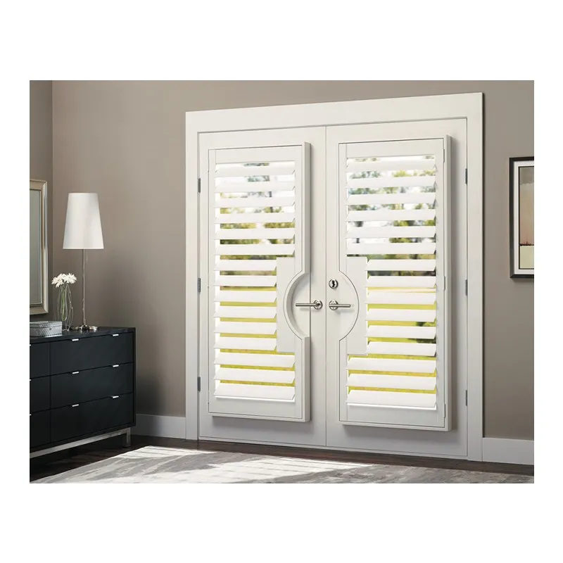 Modern Australia Discount PVC Waterproof Patio Louver Snow White Interior Hidden Tilt automatic french shutters window