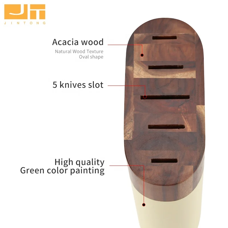 Knife Block without Knives 5 Slot Universial Knife Collection Tools for Kitchen Counter