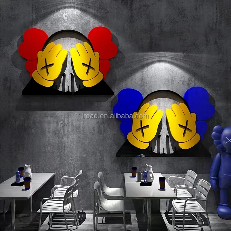 Sesame Street 3d Creative Kawaii Wall Sticker Restaurant Bar Wall Room Bedroom Wall Decoration