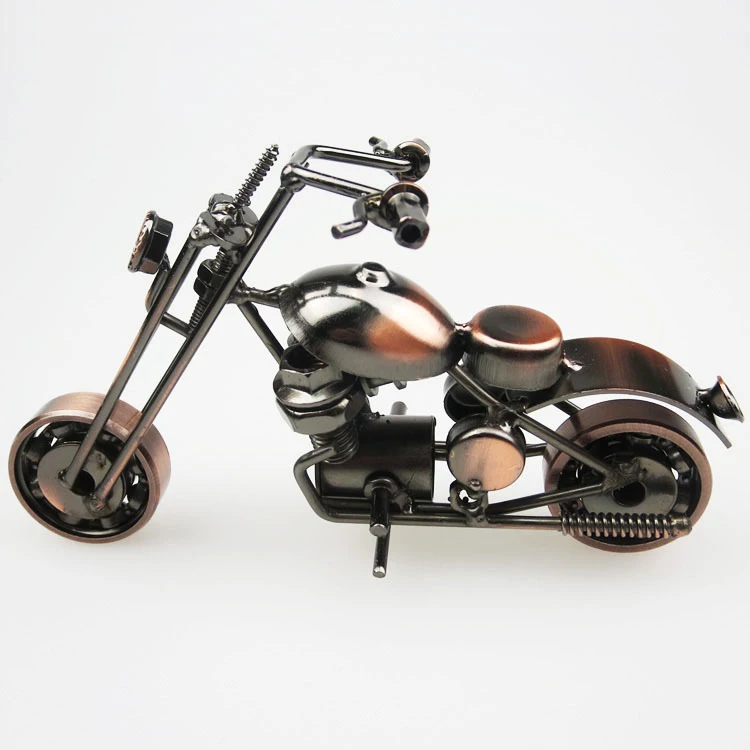 Retro Iron Art Motorcycle Model Ornaments Art Nostalgia Collection Harley Motorcycle Figurines Sculpture for Home Decor