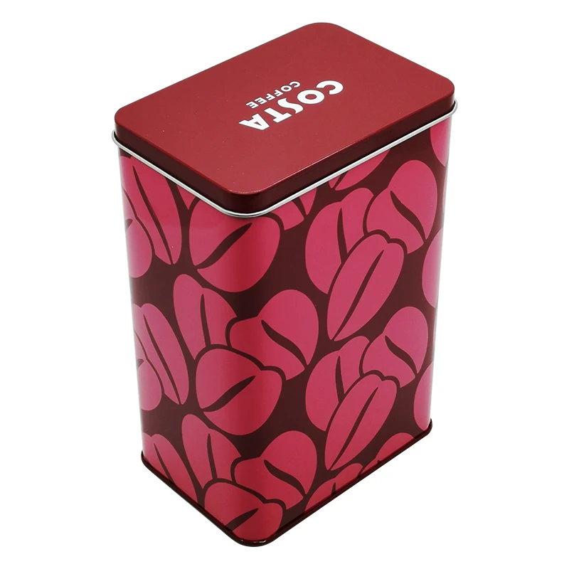 Customize Metal Rectangle Coffee Tin Cans Food Grade Premium Packaging Tin Box Coffee Tin Cans