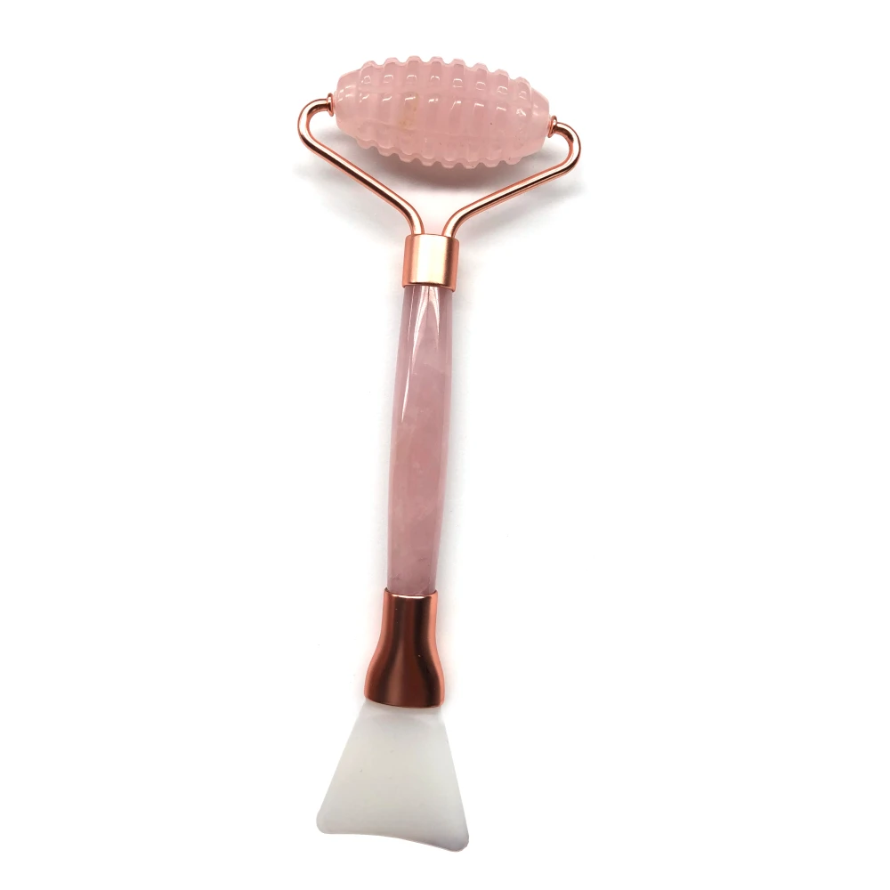 
2020 hot Face mask tools natural pink rose quartz jade roller massager cosmetic facial application silicone face mask brushes 