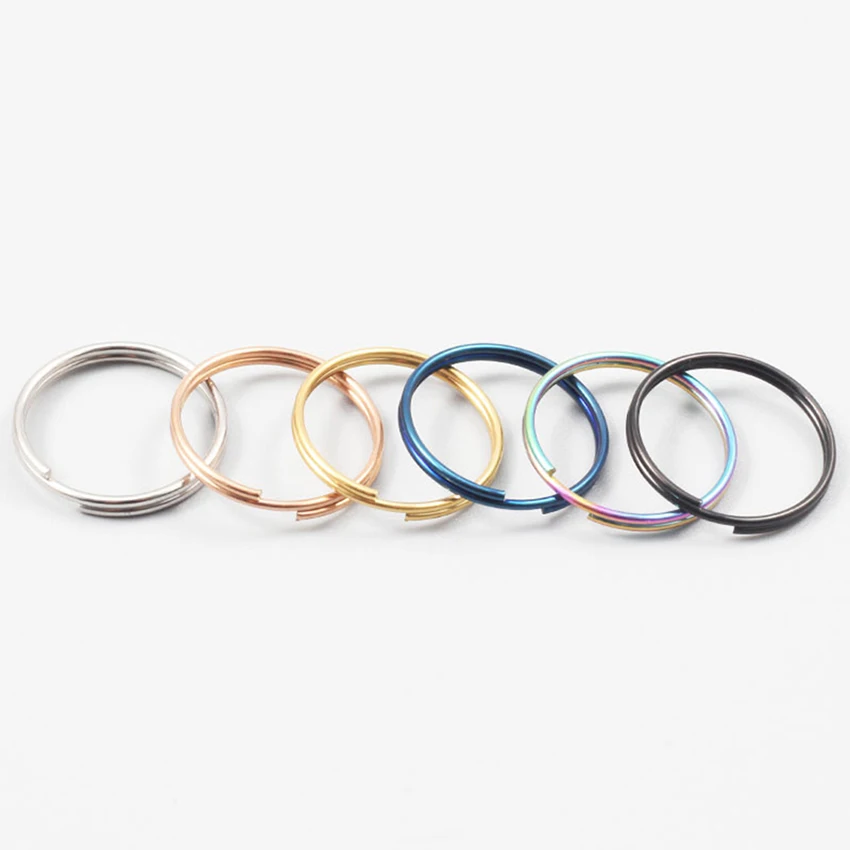 Wholesale Stainless Steel Gold Double Layers Spring Ring Rose Gold Split Ring Jewelry Finding Components Connectors Keychain