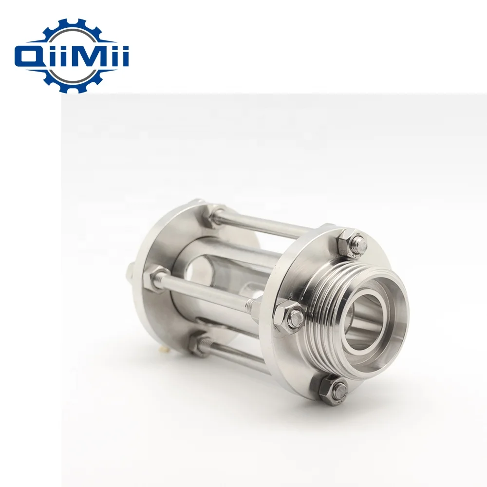 Sanitary Stainless Steel SS304 SS316L Flow  Inline Sight Glass straight type Stainless Steel Glass View New