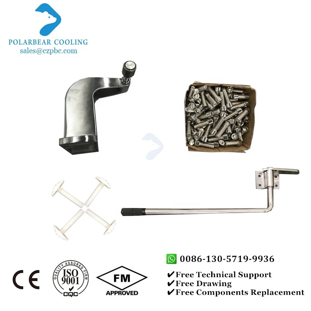 Warehouse Food Cold Storage Manual Sliding Door With Stainless Steel Locks And Handles