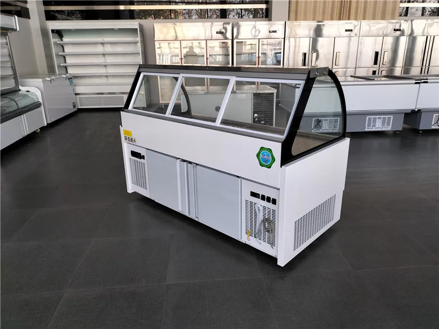 butcher shop fresh Meat display/meat freezer showcase/sausage showcase