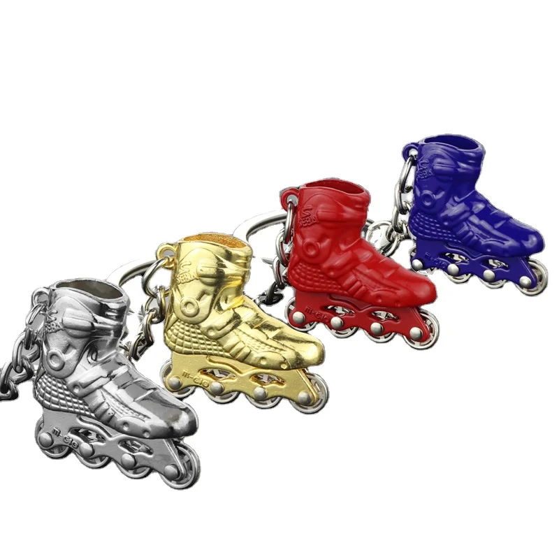 Skates Key chain Sports Metal Roller Skate Keychains Skating Key Ring Gifts Wholesale