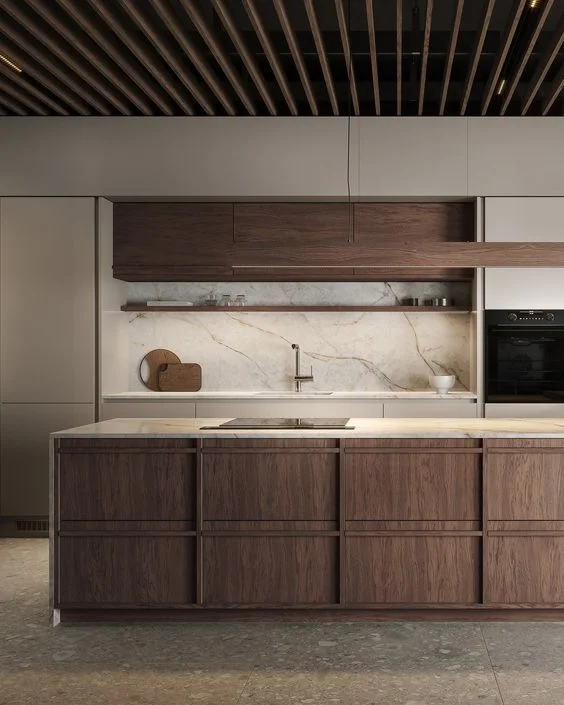 Vermonhouzz classic kitchen cabinet direct kitchen cabinet and vanities oak wood veneer japandi style kitchen cabinets