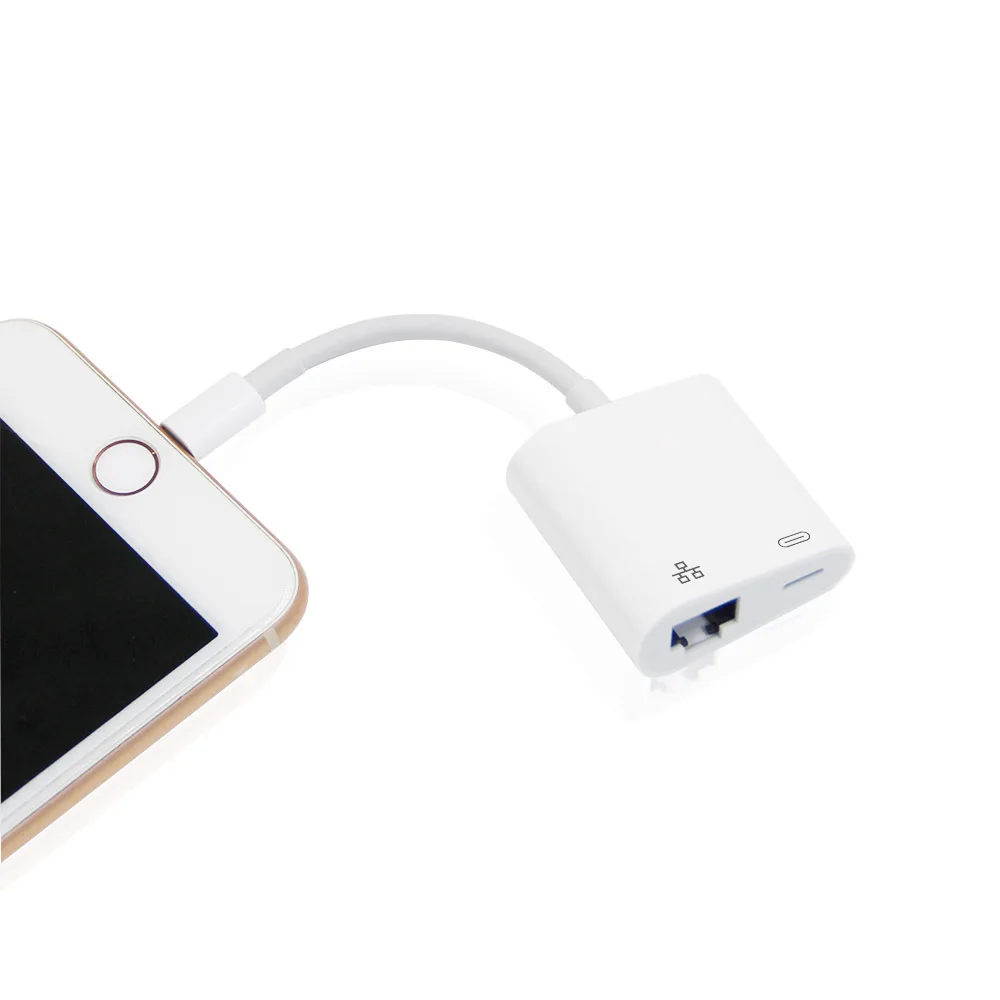 Lighting USB Type C to LAN 100Mbps Ethernet RJ45 Adapter For iPhone/iPad 2 in 1 Charger Adapter connector