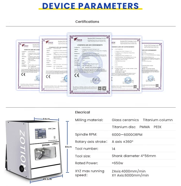 Fireworks manufacturing machine CAD/CAM Dental Milling Machine For Chairside Using Glass ceramic Wet Milling