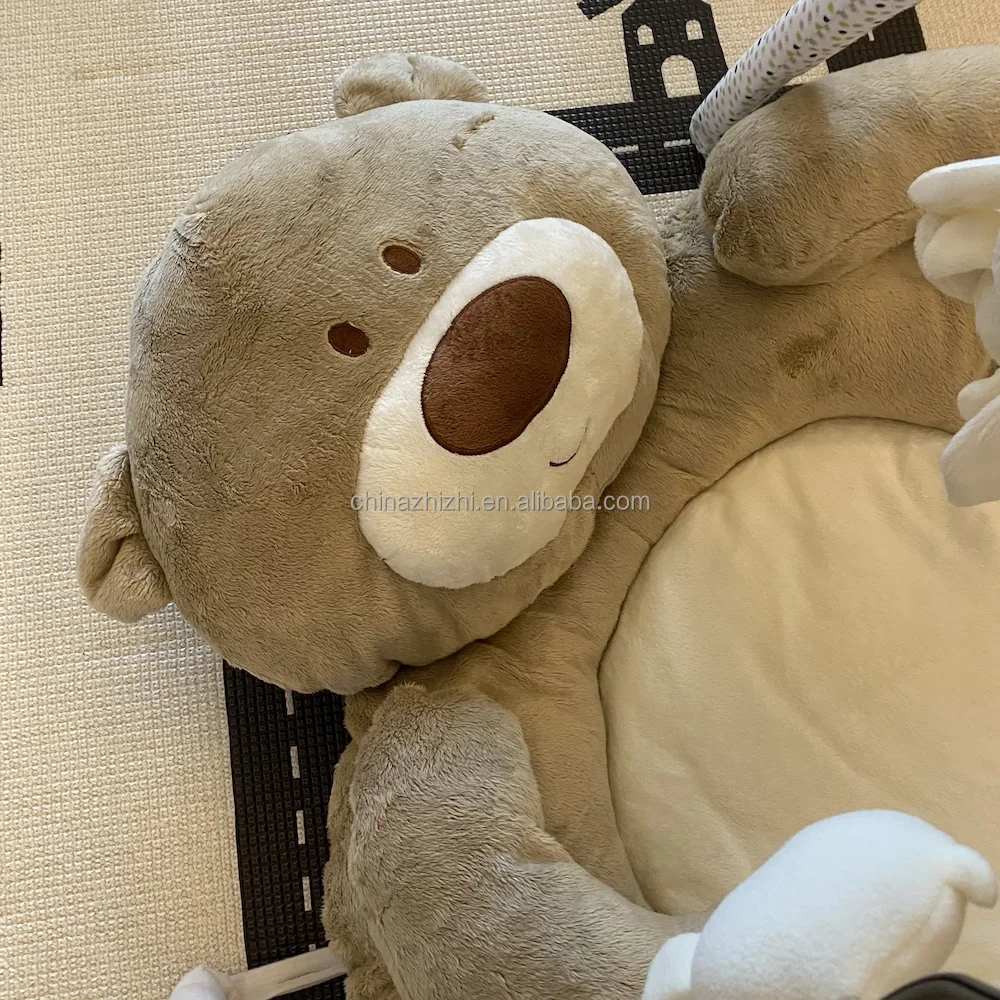 kids education crawling kick toys for sale wholesale fabric plush brown bear kids play mats babies with hanging toys