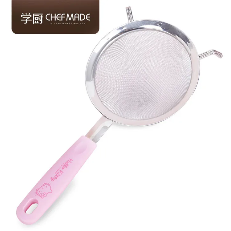 CHEFMADE Baking Hand Held Kitchen 14CM Stainless Steel S/S Flour Sieve For Cooking