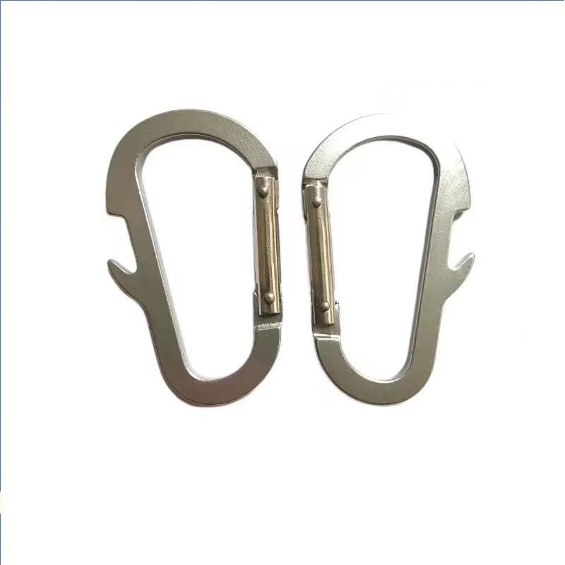 Customized Everest new D Shape Multifunction Aluminum Carabiner with Bottle Opener chain hook for camping hiking