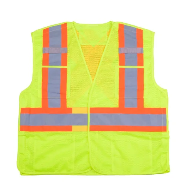 Customized Logo Safety Reflective Strip Mesh Breathable Multi-pocket Traffic Mesh Fabric Work Reflective Safety Jacket Vest