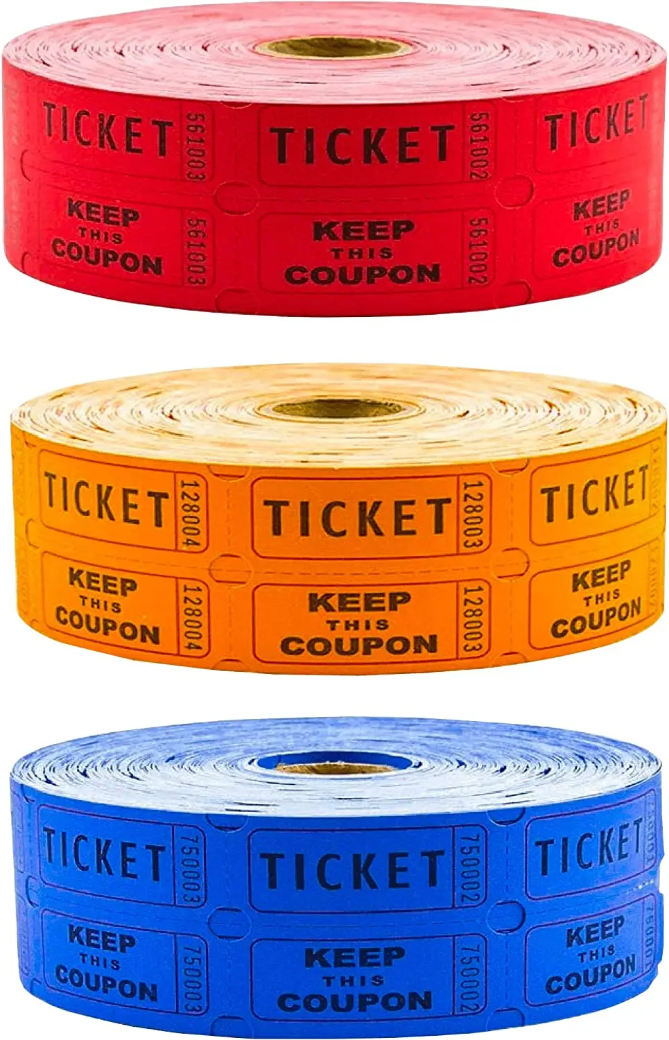 Raffle Tickets Double Roll Tickets Consecutively Numbered Raffle Tickets for Event Party Prize Drawing Perforated Stubs