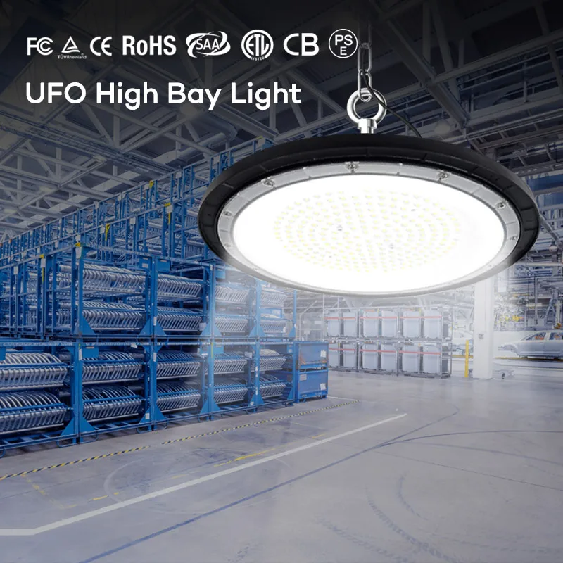 2023 заводская цена UFO LED High Bay свет коммерческий/Промышленный Склад осветительный прибор IP65 Водонепроницаемый 100w 150w 200w 300w