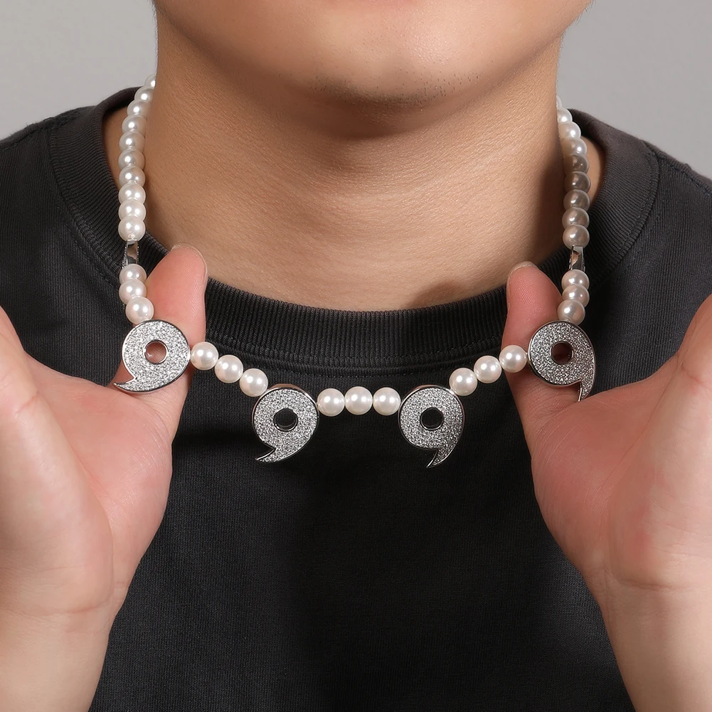 Fashion vintage pearl necklace light luxury number 6 aaaaa cz chain choker design sense pearl necklace for women jewelry