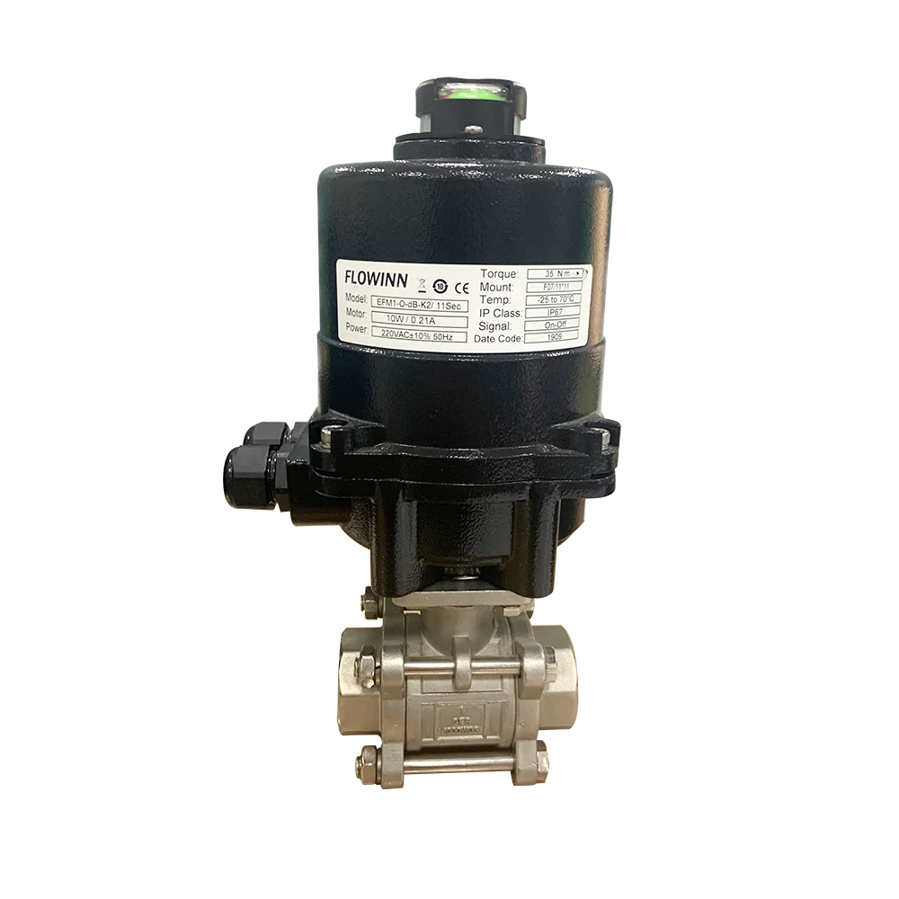 
12V 24V 220V 3 PCS Stainless Steel On Off Type Electric Actuator Motorized Water Flow Control Ball Valve 