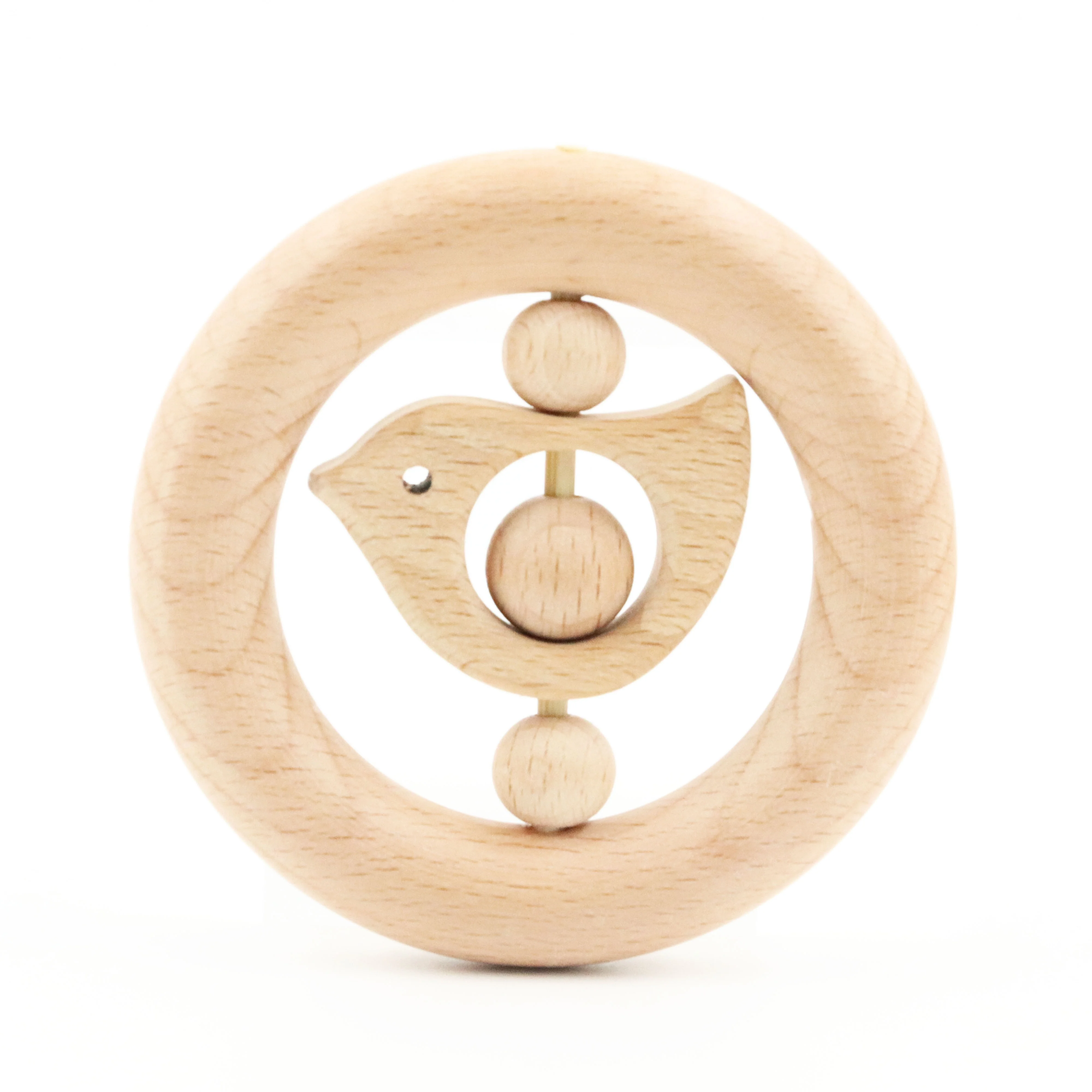Натуральная безопасная круглая деревянная погремушка-Прорезыватель зубов ручной работы