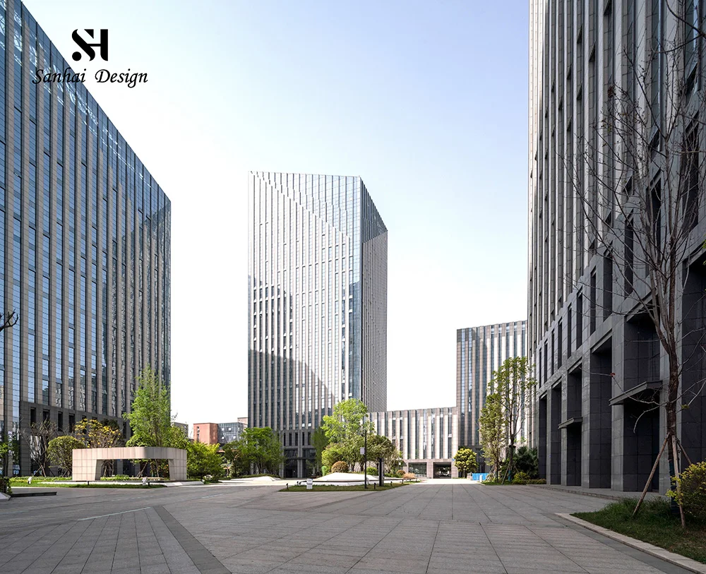 Sanhai House Architecture Design Construction and Real Estate небоскреб офисное здание дизайнерская компания 3D рендеринг план этажа