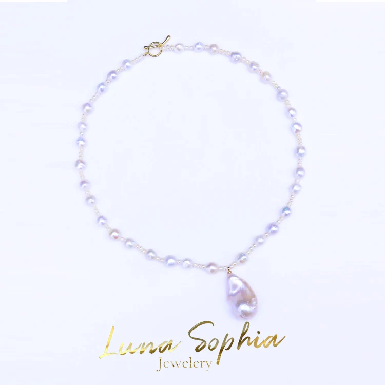 Personality Jewelry Baroque Natural Freshwater Pearl Irregular Shaped Necklace