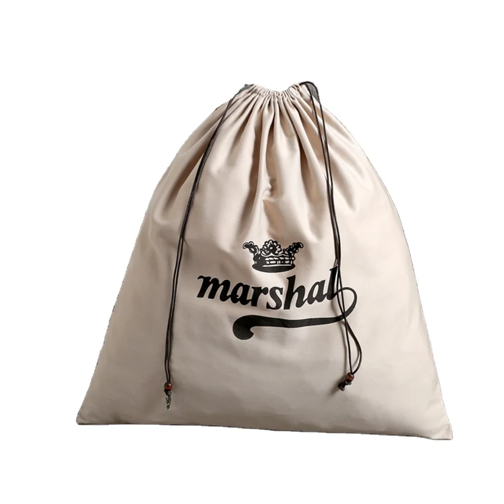 Wholesale Reusable Custom Design Dry Cotton Tote Gym Drawstring Bag for Clothes with Logo