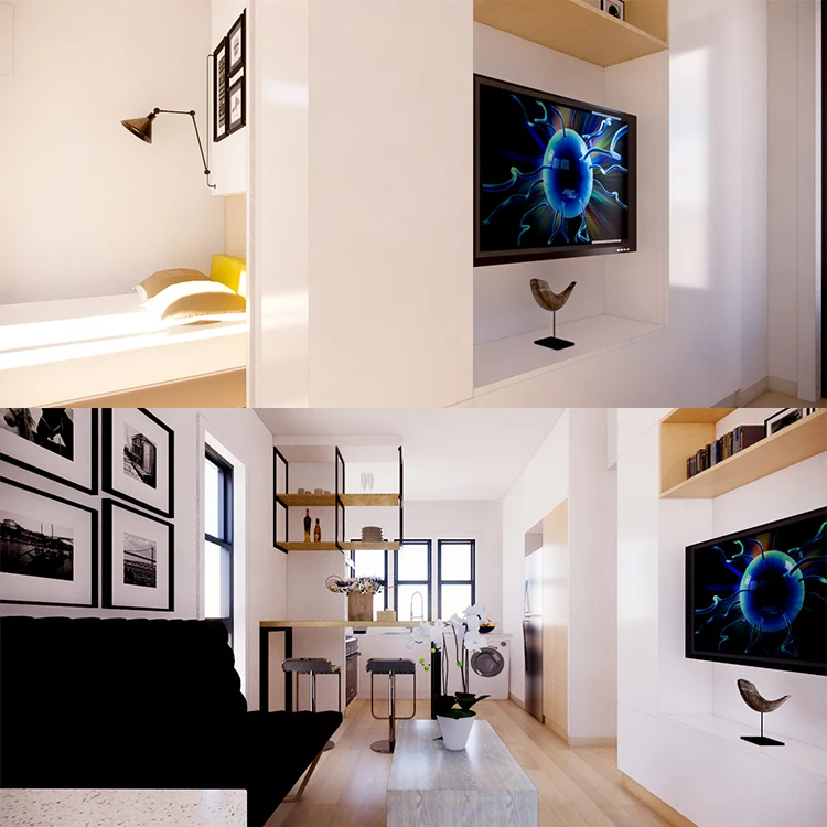 Quacent Prefabbricato крошечный сборный дом 3 спальни двухместная кабина современная быстрая установка дизайн