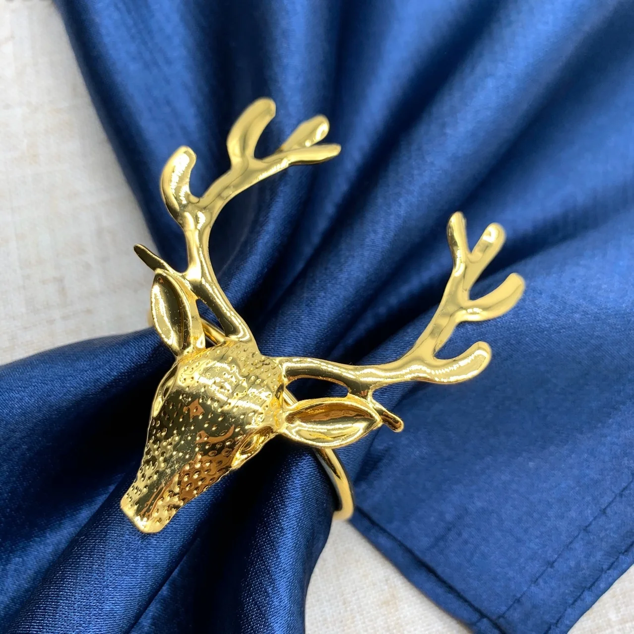 Luxury Metal Gold Napkin Rings Christmas Tree Elk Unique Napkin Rings Napkin Holder Ring