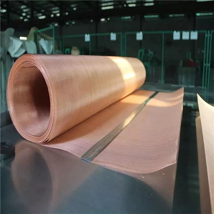 Fine Emi Shielding Red Copper Wire Mesh Screen Brass Phosphor Bronze Copper Wire Cloth Mesh 74 Micron Fine Copper Mesh Net