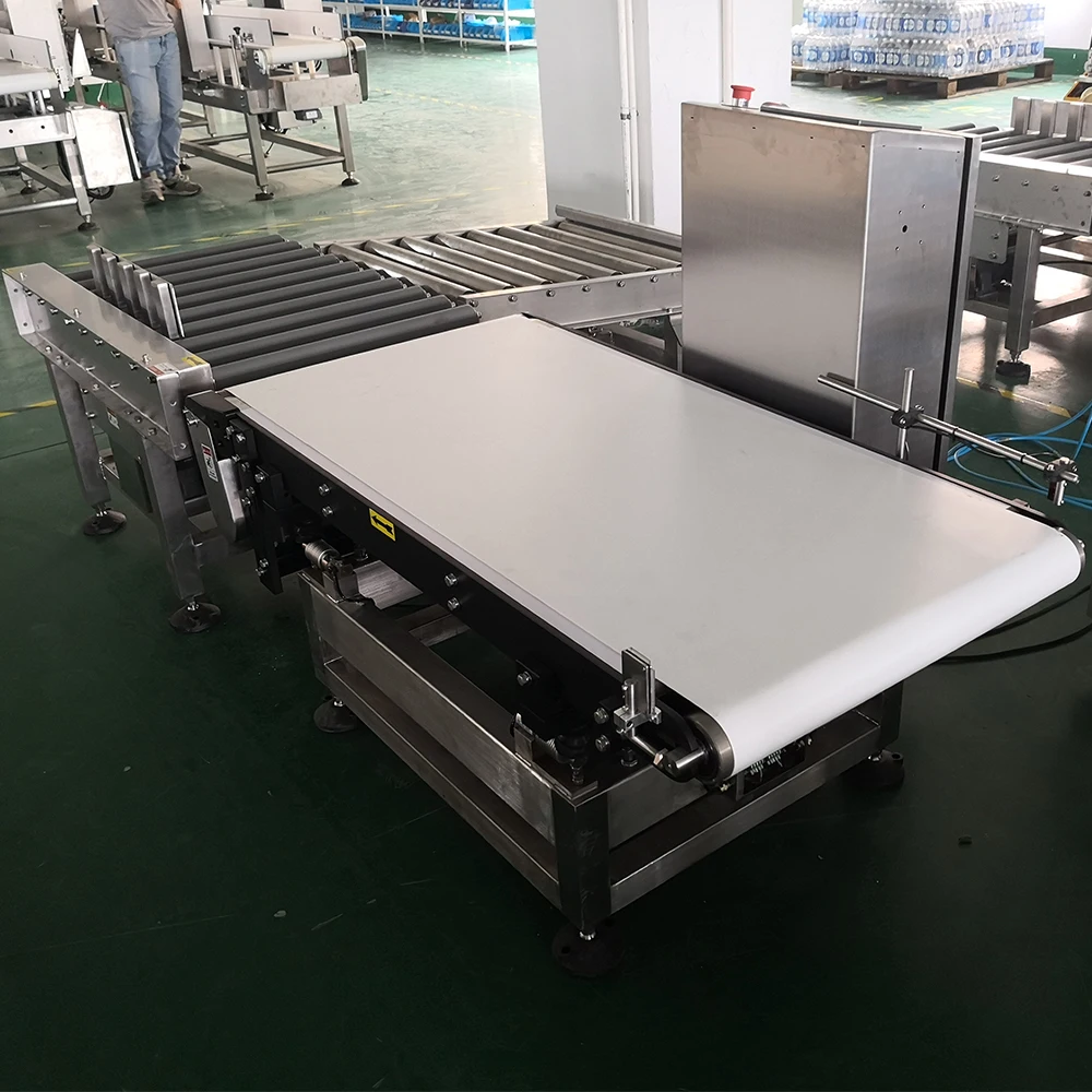 In-motion checkweigher rejector for 20kg and 25kg and 50kg bags cartons