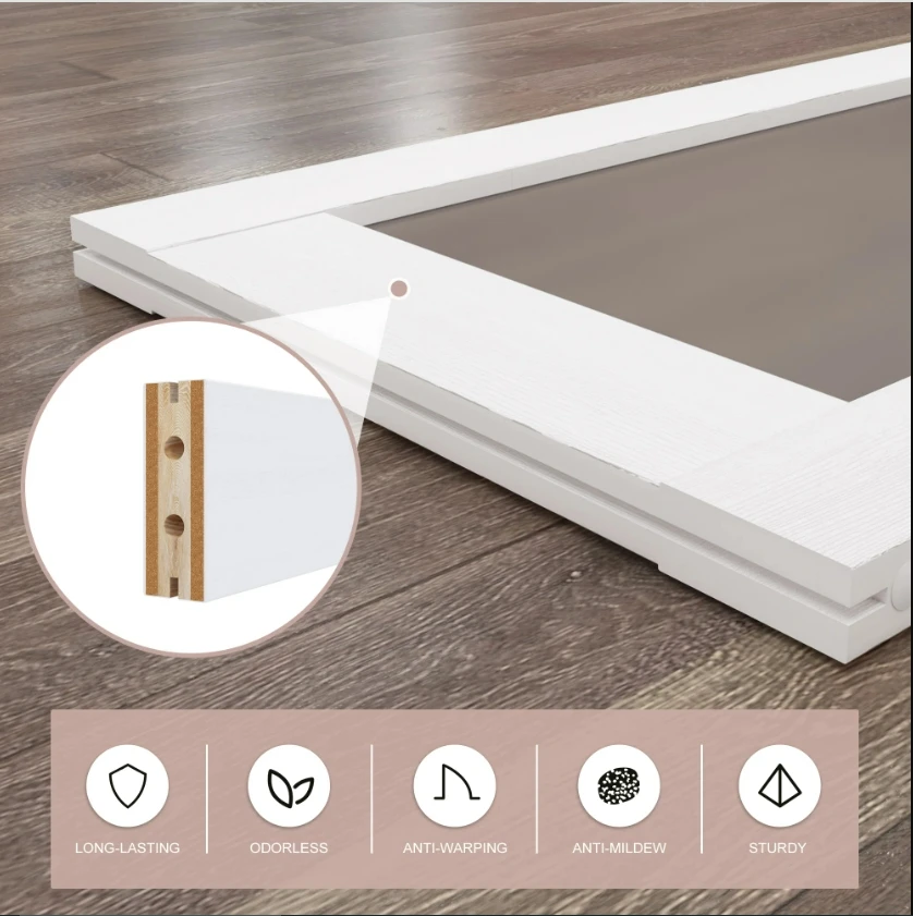 Double Glass Barn Door with Installation Hardware Kit and Handle