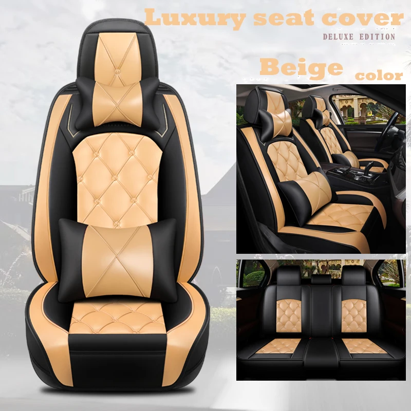 2020 New Design Luxury Seat Cover 7D Pu Leather Auto Car Seat Cushion Well Fit All 5 Seater Car Models