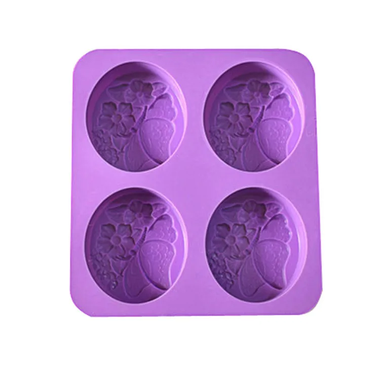 Горячая распродажа термостойкие 4-полостные силиконовые формы для мыла в форме бабочки