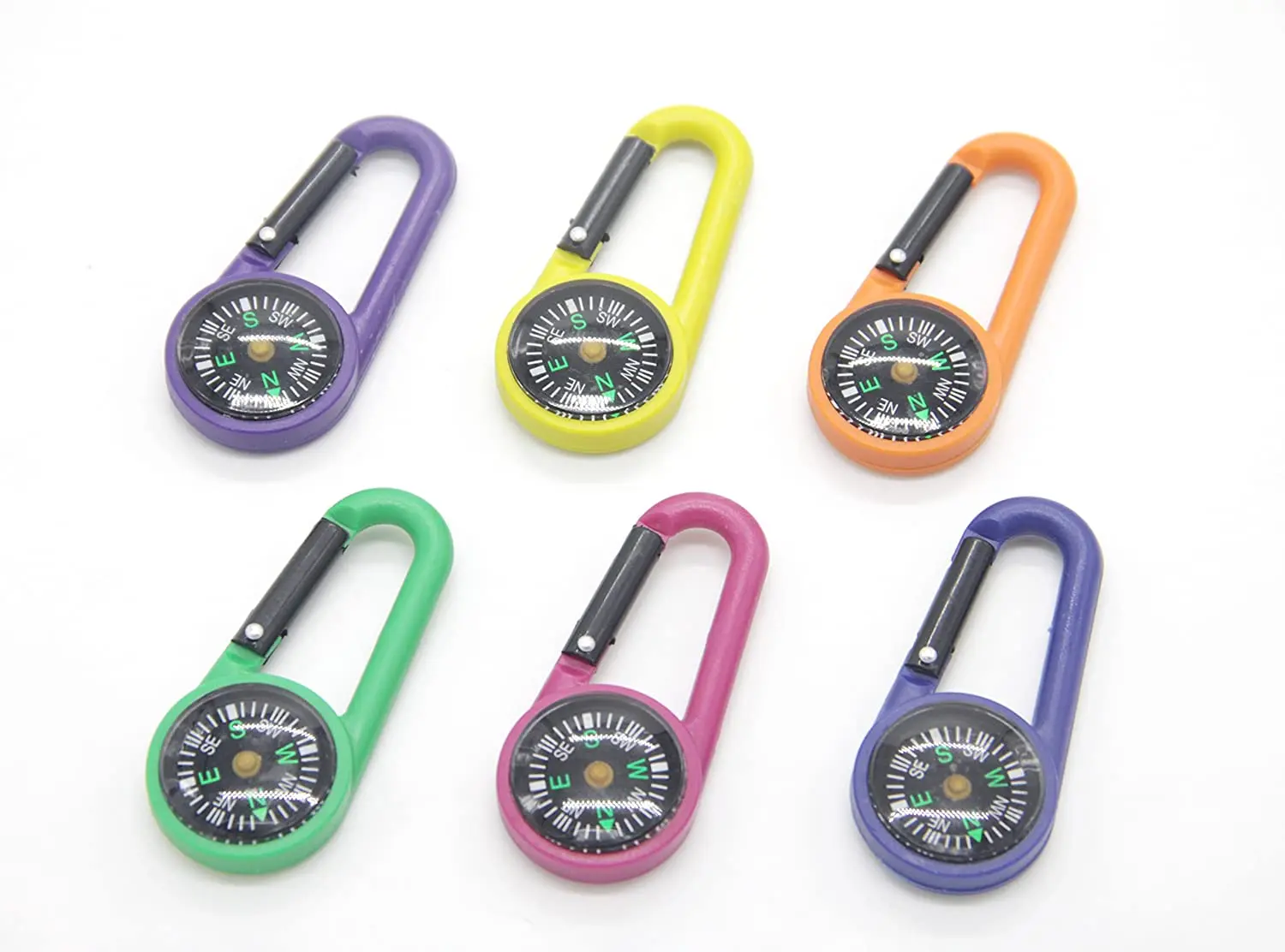 Portable Mini Compass Carabiner Quick Release Buckle Keychain Outdoor Travelling