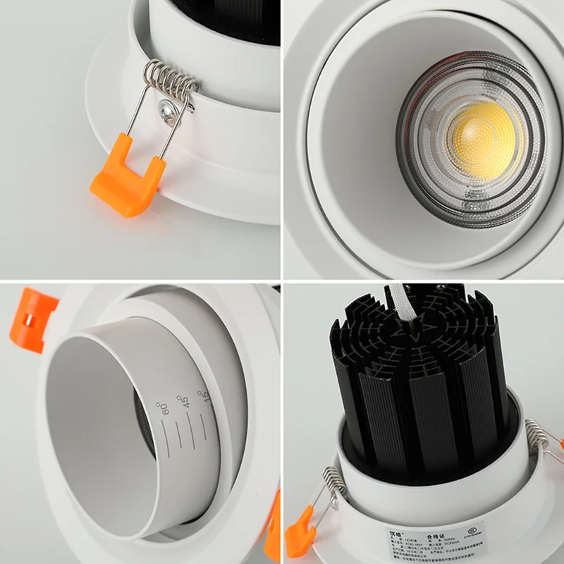 Регулируемый угол луча встраиваемый cветодиодный Светильник Downlight с помощью светодиодов светодиодный потолочный прожектор 3000K Cct Светодиодная лампа направленного света