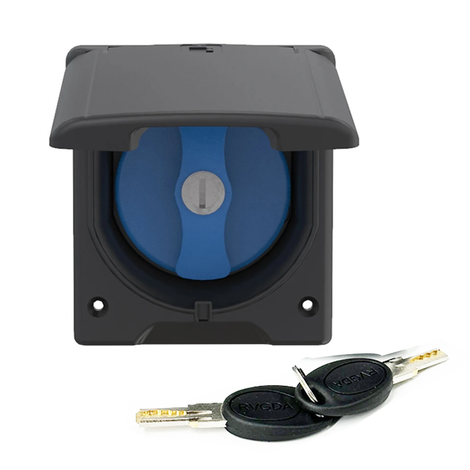 RV Water Inlet Gravity Water Filler Hatch Cap With Waterproof Cover  With Keys  Plastic Gravity Fresh Water Fill hatch Inlet