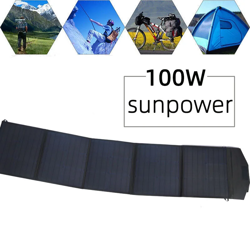 100% Full charger by sunlight 80W 100W Portable Mono solar charger Foldable Solar Power System  Panels for Home Battery station