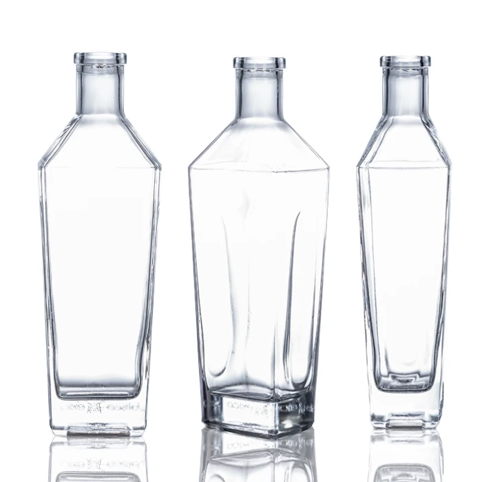750ml mexico style empty square glass bottle for tequila