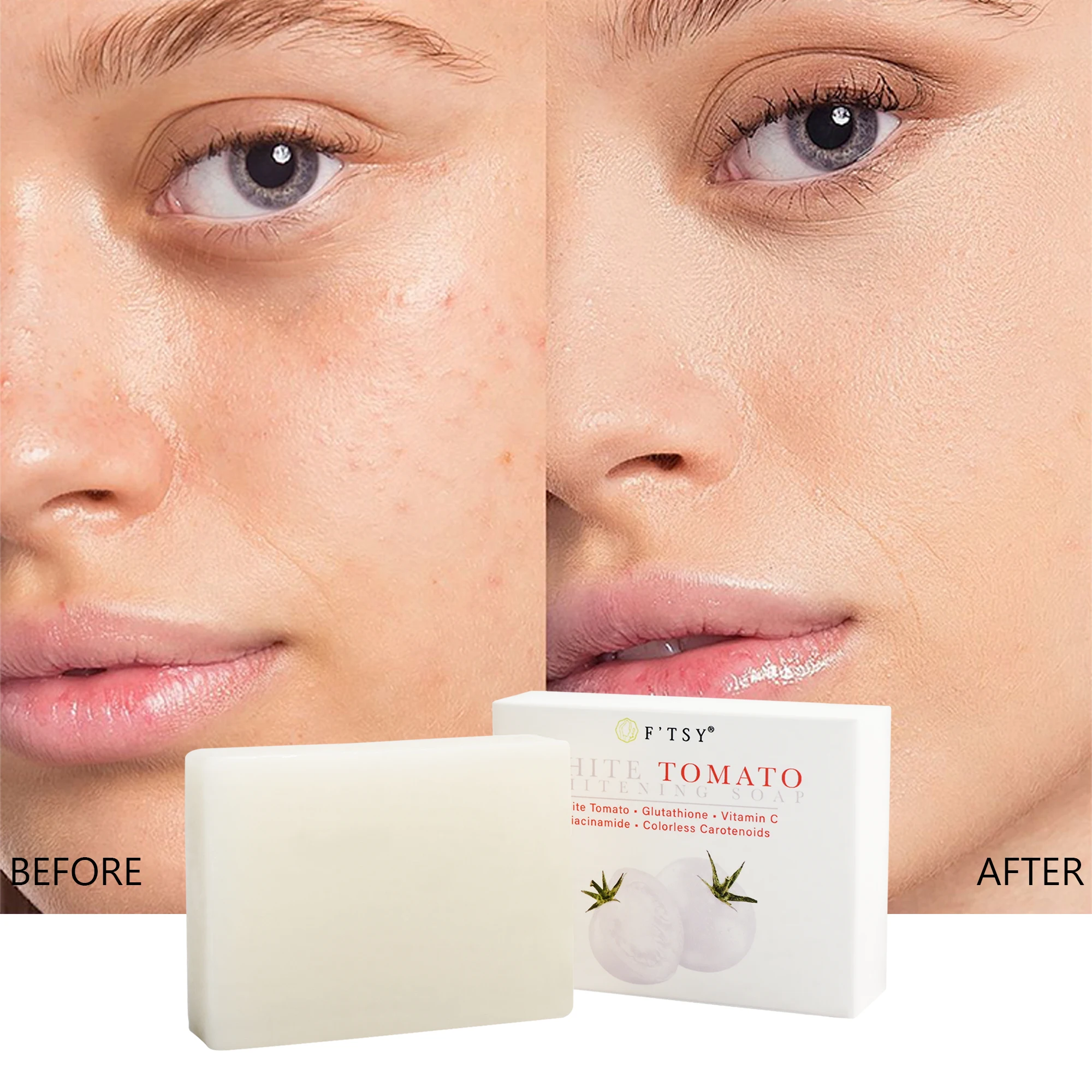 Handmade OEM White Tomato Soap Vitamin C And Collagen New 5 Days Action Tomato Gluta Strong Whitening Soap