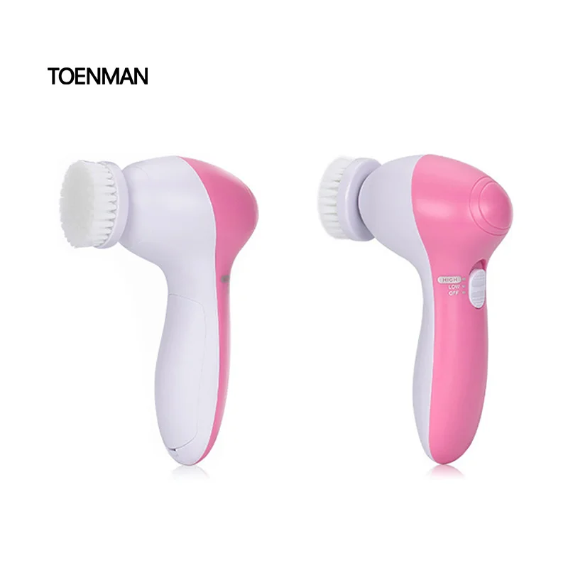 5 in 1 Beauty Equipment Electric Face Brush Battery Operate Face Massager Electric Facial Cleansing Brush