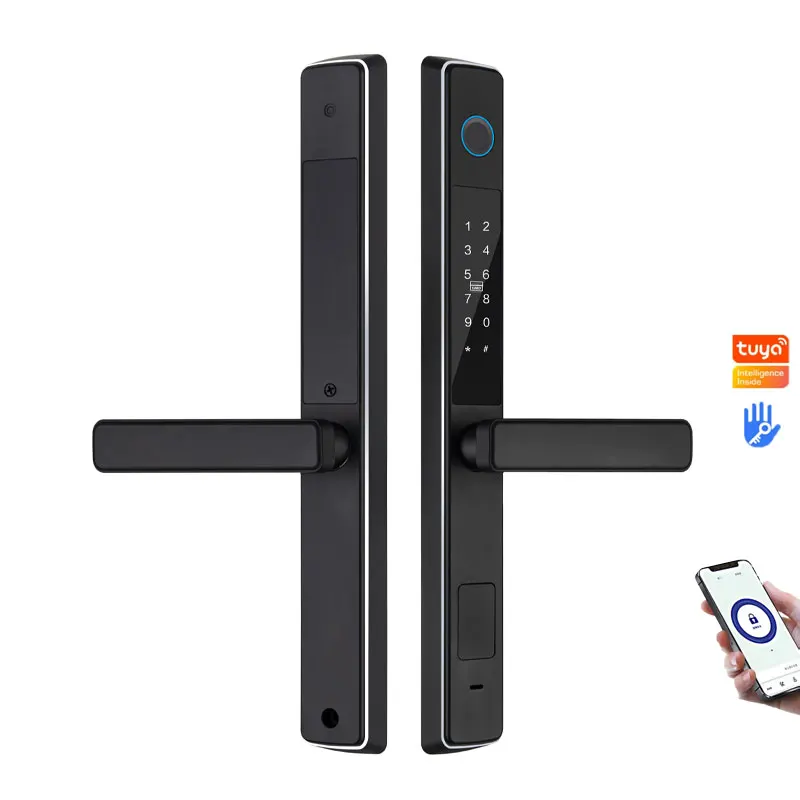Handle fingerprint Door Lock Remote Unlock Smart Gateway Ttlock App Wifi Bluetooth Locks Fingerprint Door Locks