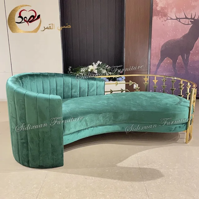 Nordic design sofa set European stainless steel emerald velvet sofas