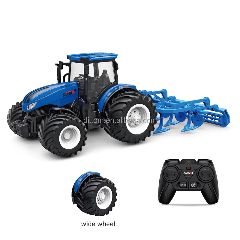 1/24th 6CH Alloy Farm Combine Cultivator Tractor 2.4G Rc Metal Diecast Farm Tractor with Lights